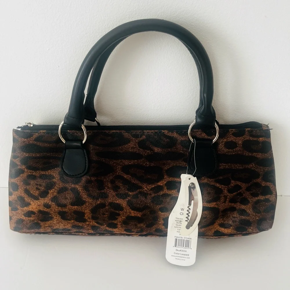 Primeware Wine Clutch Thermal Bag Cougar Animal Print Tote 750ml
